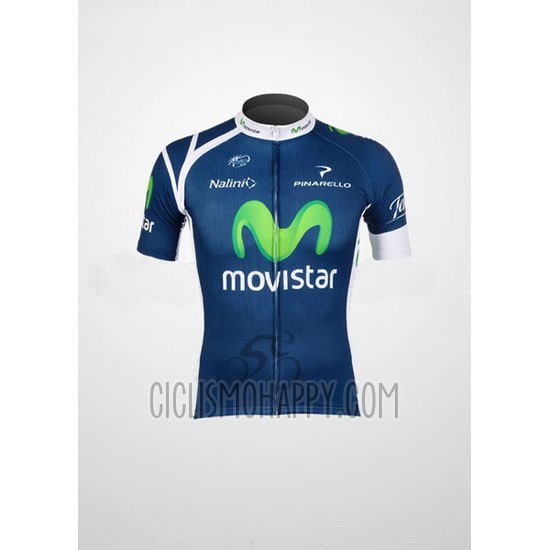 Movistar Cycling Jersey Bib Short 2012 Short Sleeve Blue